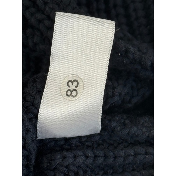 Everlane Neck Knit Sweater Pullover Navy Blue Chunky Ribbed Casual Comfort - Picture 7 of 8